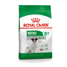 „Royal Canin Mini Adult 8+“ 8 kg sausas sausas maistas senjorams, paukštienai, ryžiams ir daržovėms.