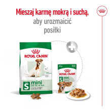 „Royal Canin Mini Adult 8+“ 8 kg sausas sausas maistas senjorams, paukštienai, ryžiams ir daržovėms.