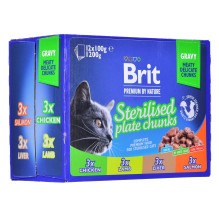 BRIT Premium Cat Sterilised Plate - šlapias kačių ėdalas - 12 x 100 g BRIT Premium Cat Sterilised Plate - šlapias kačių ėdalas - 12 x 100 g