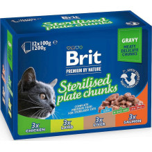 BRIT Premium Cat Sterilised Plate - šlapias kačių ėdalas - 12 x 100 g BRIT Premium Cat Sterilised Plate - šlapias kačių ėdalas - 12 x 100 g
