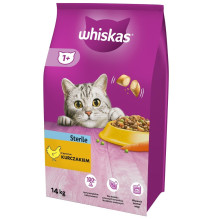 Whiskas STERILE sausas kačių ėdalas suaugusioms katėms su vištiena, 14 kg