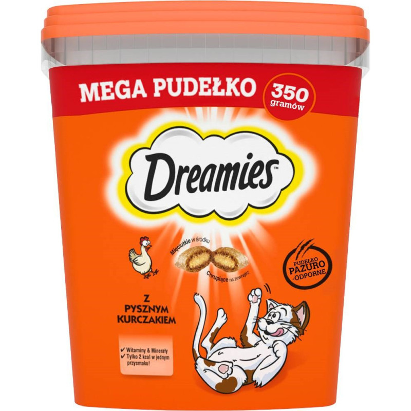 DREAMIES mišrių skonių kačių skanėstas su vištiena ir sūriu 350 g