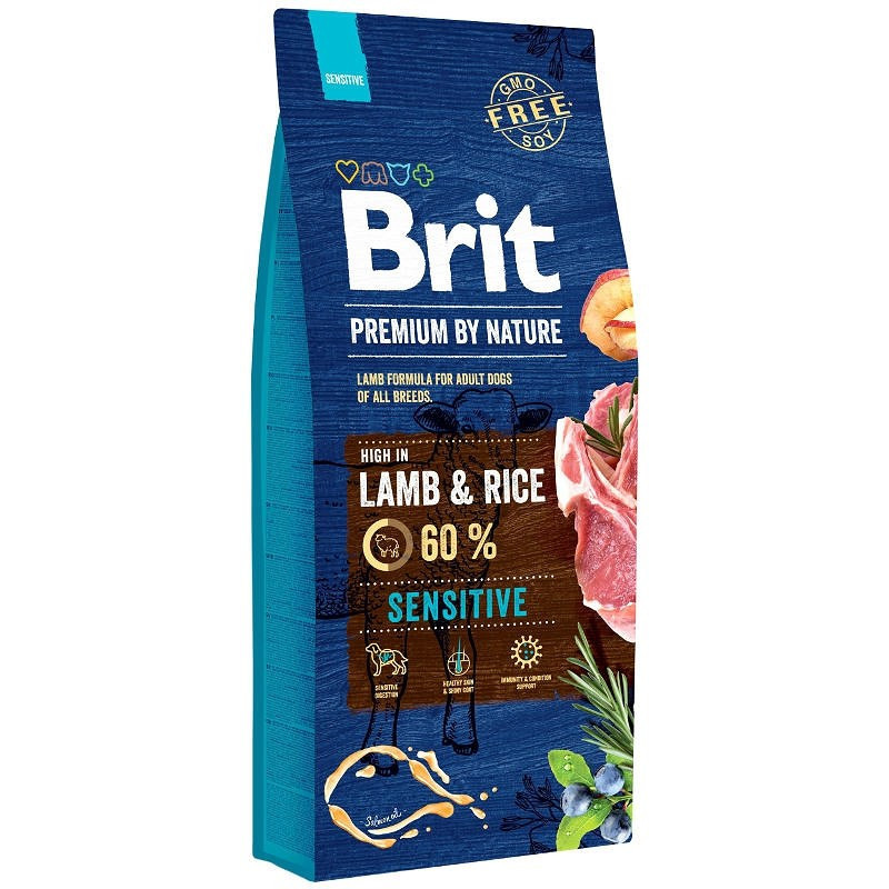 BRIT Premium by Nature Sensitive Lamb su ryžiais - sausas šunų ėdalas - 15 kg