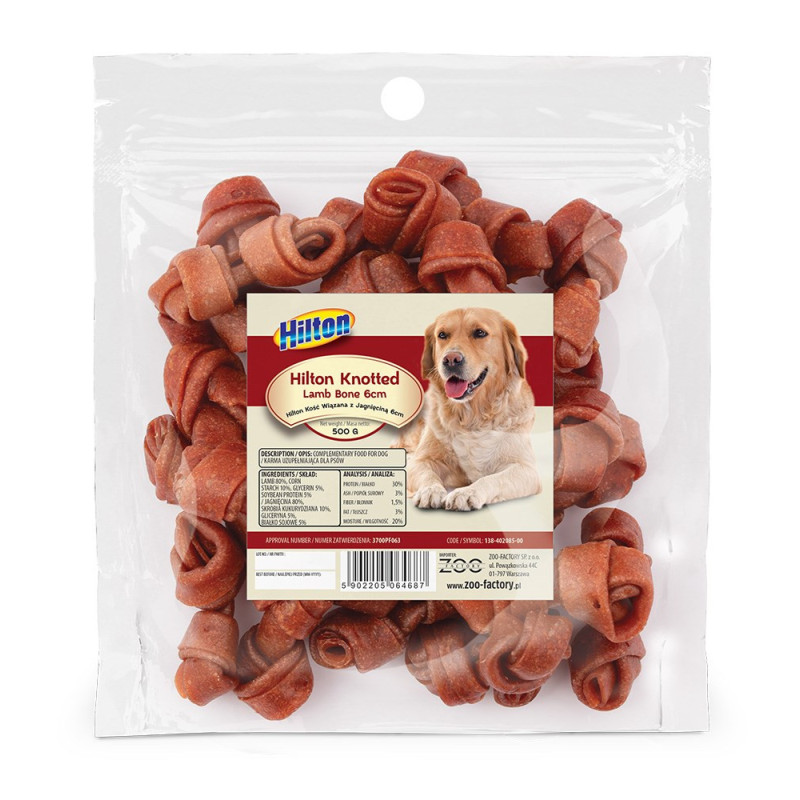 HILTON Knotted Lamb Bone 6 cm - dog chew - 500g