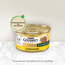 PURINA Gourmet Gold Succulent Delights vištienos drėgnas kačių ėdalas, 85 g