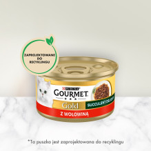 PURINA Gourmet Gold Succulent Delights jautienos šlapias kačių ėdalas, 85 g