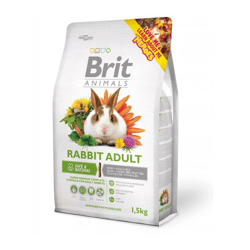 BRIT Animals Rabbit Adult Complete - triušių maistas - 1,5 kg