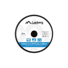 Lanberg CA-HDMI-20FB-0300-BK optical cable HDMI M / M 30m v2.0 4K Lanberg CA-HDMI-20FB-0300-BK optical cable HDMI M / M 30m v2.0 4K