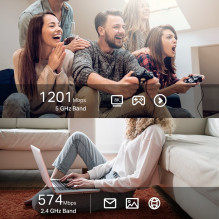 TP-Link AX1800 dvigubos antenos didelio stiprinimo belaidis USB adapteris