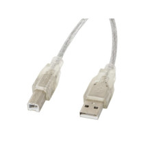 Lanberg CA-USBA-12CC-0018-TR USB cable USB 2.0 1.8 m USB B Transparent