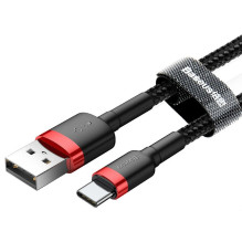 Baseus Cafule USB kabelis 2 m USB A USB C juodas, raudonas