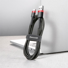 Baseus Cafule USB kabelis 2 m USB A USB C juodas, raudonas