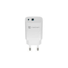 NATEC RIBERA GAN ĮKROVIKLIS 1X USB-A + 1X USB-C 30W BALTA NATEC RIBERA GAN ĮKROVIKLIS 1X USB-A + 1X USB-C 30W BALTA