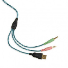 „iBox X8“ ausinės su laidine ir galvos juosta, juodos, mėlynos