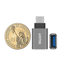 UNITEK Y-A025CGY kabelio sąsaja / lyčių adapteris USB C tipo USB A tipo metalinis UNITEK Y-A025CGY kabelio sąsaja / lyčių adapteris USB C tipo USB A tipo metalinis