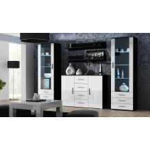 Cama living room sideboard UNI black / white gloss Cama living room sideboard UNI black / white gloss