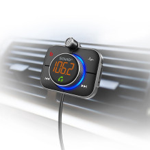 Savio TR-14 siųstuvas FM z Bluetooth ir ładowarką PD 87.6–107.9 MHz Bluetooth / USB juodas