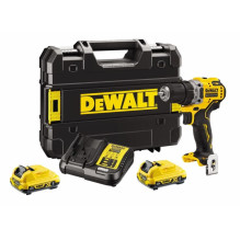 DEWALT DCD701D2-QW akumuliatorinis gręžtuvas 2x 12V 2Ah XR TSTAK juodas, geltonas
