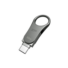 „Silicon Power Mobile C80“ USB atmintinė, 32 GB, USB A tipo / USB C tipo 3.0 (3.1 kartos 1), titano spalvos
