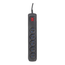 Activejet black power strip with cord ACJ COMBO 5G / 3M / BEZP. AUTO / CZ