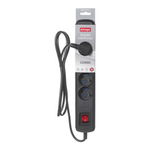 Activejet black power strip with cord ACJ COMBO 5G / 3M / BEZP. AUTO / CZ
