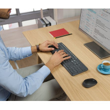 „Logitech MK235“ klaviatūra, pelė su USB, QWERTY, JAV, pilka