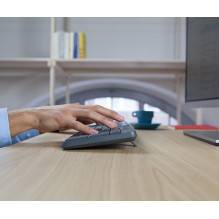 „Logitech MK235“ klaviatūra, pelė su USB, QWERTY, JAV, pilka