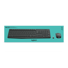„Logitech MK235“ klaviatūra, pelė su USB, QWERTY, JAV, pilka