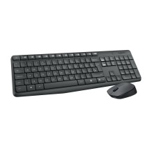 „Logitech MK235“ klaviatūra, pelė su USB, QWERTY, JAV, pilka