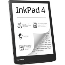 „PocketBook InkPad 4“ el. knygų skaitytuvas, lietimui jautrus ekranas, 32 GB, „Wi-Fi“, juodas, sidabrinis