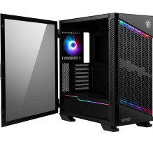 MSI MPG VELOX 100P AIRFLOW Mid Tower Gaming Computer Case 'Black, 3x 120mm Fan + 1x 120mm ARGB Fan, ARGB light strip, US