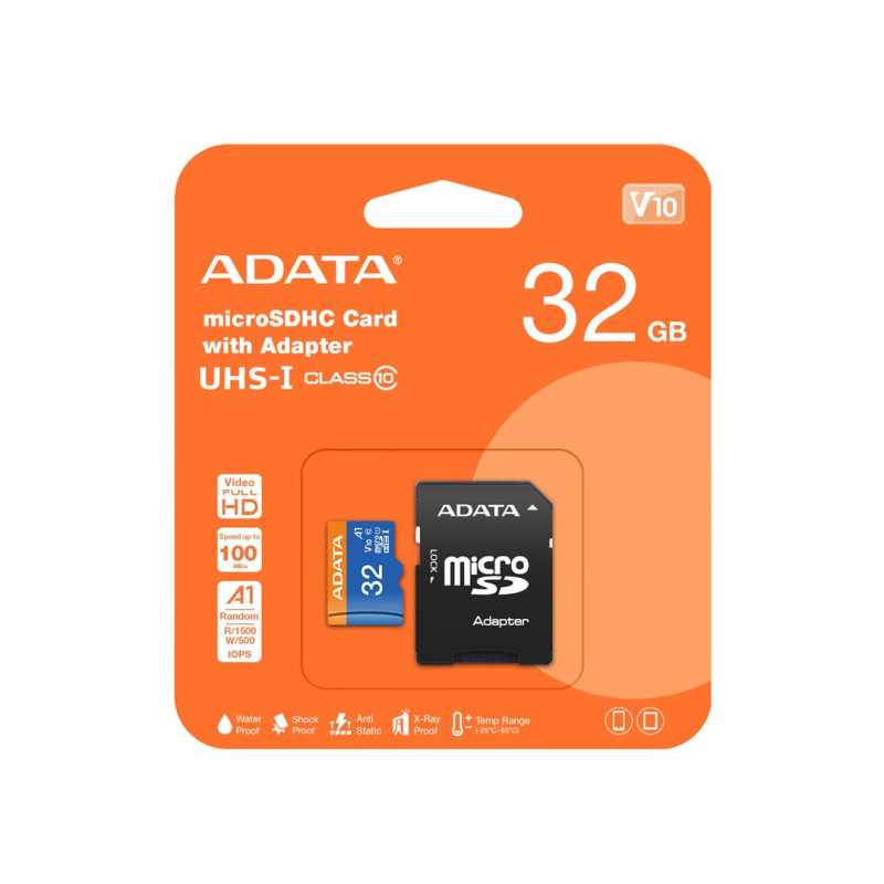 ADATA 32 GB, microSDHC, 10 klasės UHS-I