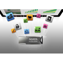 ADATA UV250 USB atmintinė 32 GB USB A tipo 2.0 Sidabrinė ADATA UV250 USB atmintinė 32 GB USB A tipo 2.0 Sidabrinė