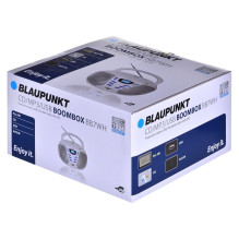 Blaupunkt BB7-WH nešiojama stereo sistema, skaitmeninė, 2,4 W, FM, pilka, MP3 atkūrimas