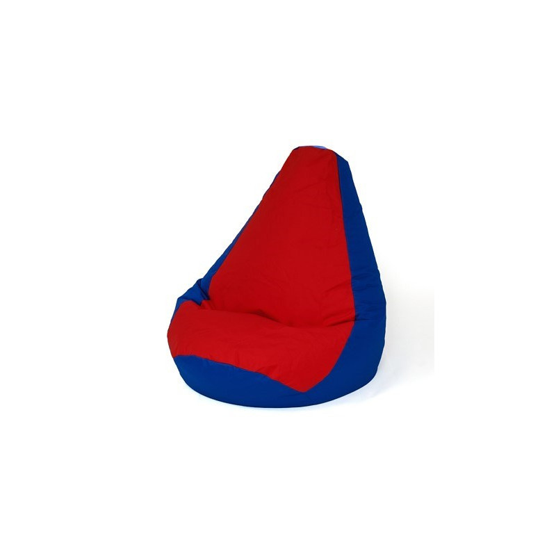 Sako bag pear-shaped pouffe dark blue-red XL 130 x 90 cm