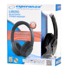 Esperanza Libero EH163K belaidės ausinės su galvos juosta, muzikinis laisvų rankų įranga, mini USB, juodos