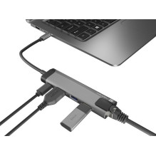 NATEC MULTIPORT FOWLER GO USB-C šakotuvas, USB, HDMI