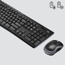 „Logitech 920-004508“ klaviatūra, komplekte pelė, namams, RF belaidė, QWERTY, JAV, tarptautinė, juoda