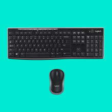„Logitech 920-004508“ klaviatūra, komplekte pelė, namams, RF belaidė, QWERTY, JAV, tarptautinė, juoda