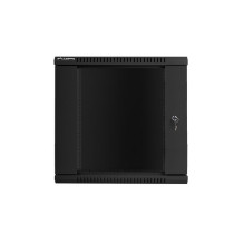 Lanberg prie sienos montuojama stelažinė spintelė 19\'\' 12U 600x600mm juoda (stiklinės durys)