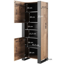 WOOD bookcase 65x40x170,5 oak wotan + anthracite WOOD bookcase 65x40x170,5 oak wotan + anthracite