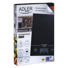 Adler AD 3138 b mechaninės virtuvės svarstyklės juodos, stačiakampės, stalviršio formos