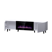 RTV spintelė PAFOS EF su elektriniu židiniu 180x42x49 cm, balta matinė RTV spintelė PAFOS EF su elektriniu židiniu 180x42x49 cm, balta matinė