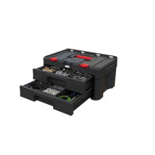 Įrankių dėžė KETER Stack\'N\'Roll (17210832 / 253384) 2 stalčiai, juoda