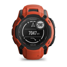 „Garmin Instinct 2X Solar“ 2,79 cm (1,1 colio) MIP 50 mm Skaitmeninis 176 x 176 pikselių Jutiklinis ekranas Raudonas GPS
