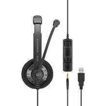 EPOS, SENNHEISER IMPACT SC 75 USB MS ausinės su laidiniu galvos lankeliu, jungiamumas / muzika, USB A tipo, juodos