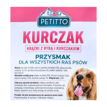 PETITTO Žuvies ir vištienos žiedai - šunų skanėstas - 500 g