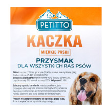 PETITTO Duck Soft stripes - dog treat - 500 g PETITTO Duck Soft stripes - dog treat - 500 g