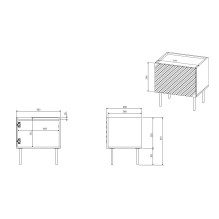 ONDA bedside table 2 pcs. 50x40x54 black