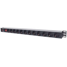 Intellinet Vertical Rackmount 12-Output Power Distribution Unit (PDU), EU CEE 7 / 3 Outlets, With On / Off Switch and Ov